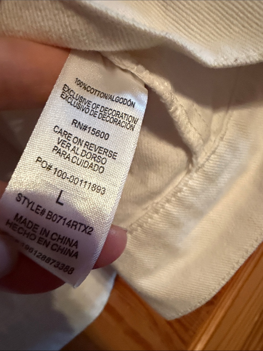 Democracy White Hooded Denim Jacket with Snap Front - Picture 6 of 7